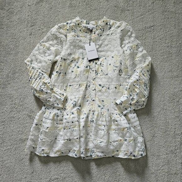 En Saison Lou Lou Floral Lace Long Sleeve Minidress Size Small - Picture 3 of 5